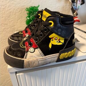 Kids Black & Yellow Pikachu High-Top Sneakers